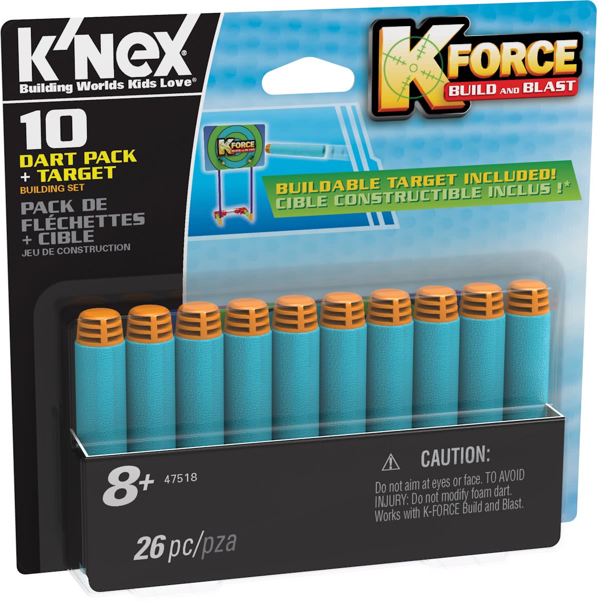 KNEX K-FORCE Dart Pack + Target - 10 Stuks